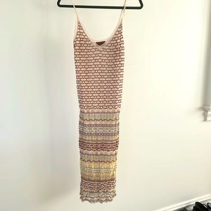 Missoni Pastel and Brown/Beige Lnit Knee Length Dress